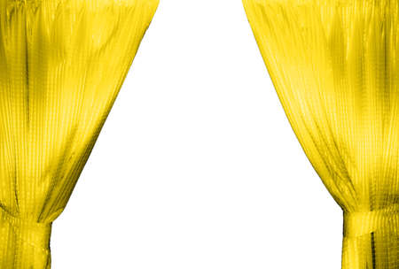 Curtain Gold in white backgroundの写真素材