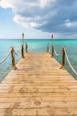 Wooden Pier In The Seaの写真素材