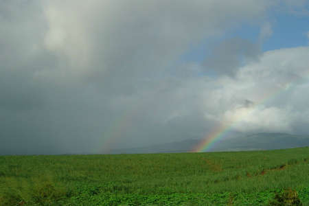 Double Rainbow Kauai, HIの写真素材