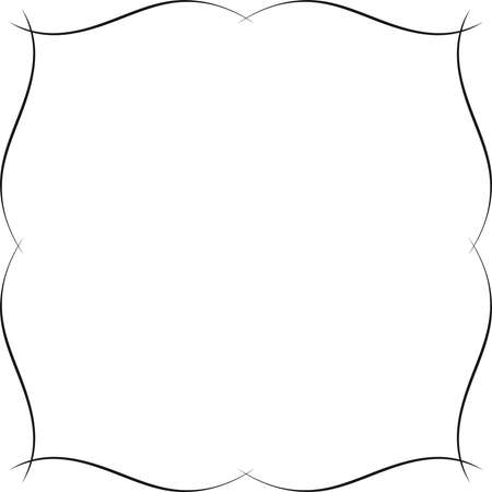 Fancy wavy frame design. Delicate and subtle ornamental border or frame - monochromatic graphic.の写真素材