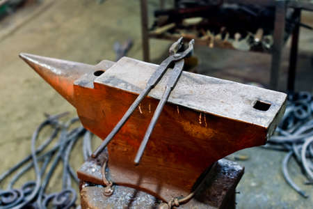 Authentic anvil in the blacksmithの写真素材