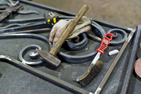 Authentic tools of a blacksmithの写真素材