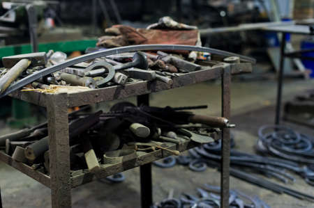 Authentic tools of a blacksmith