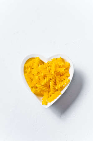 Gluten-free concept. Diet food. White background, top view, space for textの写真素材