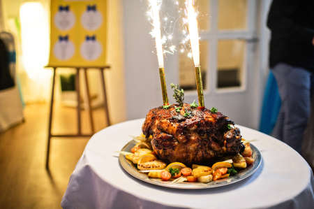 Roast Turkey, serving in the restaurant