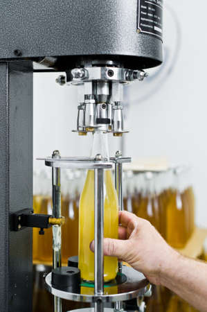 Bottling factory - Beer bottling line for processing and bottling beer into bottles.