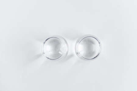 two glasses of clear waterの写真素材