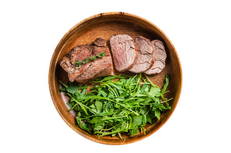grilled tenderloin Isolated on white background.の写真素材