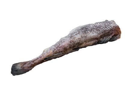Raw code whole fish on kitchen table. High quality Isolate, white background