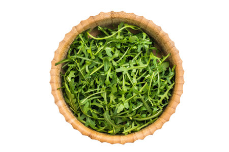 Fresh arugula leaves, vibrant and peppery, perfect for adding a zesty touch to salads and sandwiches.の写真素材