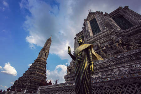 riverside temple in Thailandのeditorial素材