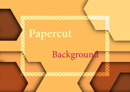Geometric earth tone papercut backgroundのイラスト素材
