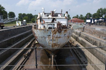 Only dry dock in Holland, called: jan blankenの写真素材