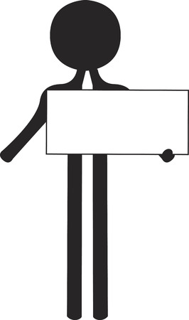 man with white boardのイラスト素材