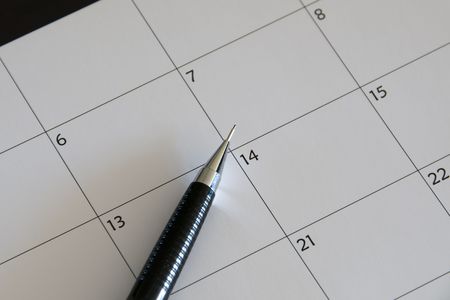 making a planning in the agendaの写真素材