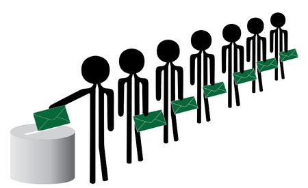 elections with red and green envelopeの写真素材