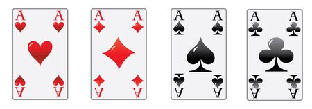 the four aces of the poker game in luxury white cards 