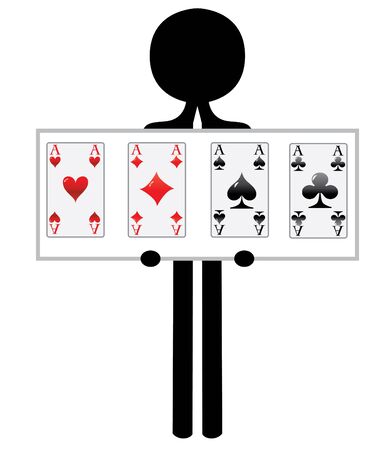 man with four aces for poker gameの写真素材