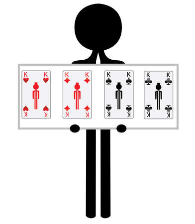 man with four kings from pokergameの写真素材