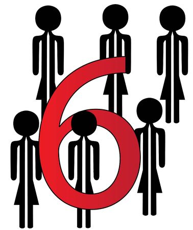 counting six girls education schoolの写真素材