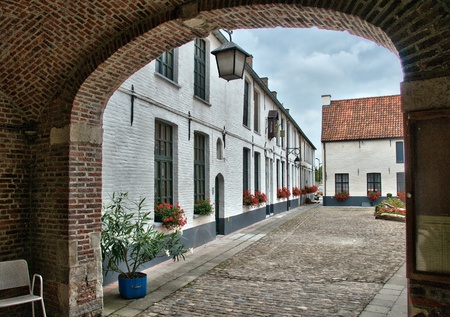 white houses in Oudenaarde Belgiumの写真素材