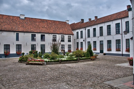 white houses in Oudenaarde Belgiumの写真素材
