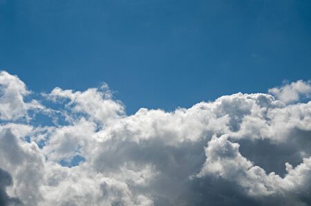 blue sky and white cloudsの写真素材