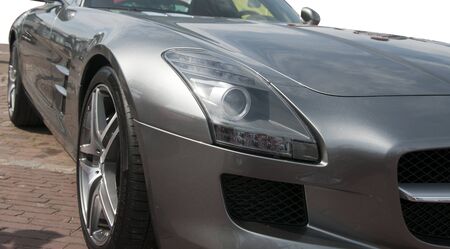 HELLEVOETSLUIS,HOLLAND - AUGUST 20:Mercedes benz sls sportscar on the traditional days of Hellevoetsluis August 20, 2011 in Hellevoetsluis, Holland.のeditorial素材