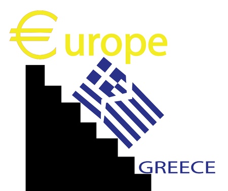 greece falling from the euro zoneのイラスト素材