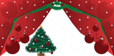 christmas tree with balls decorationのイラスト素材