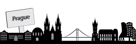 prague skylineのイラスト素材