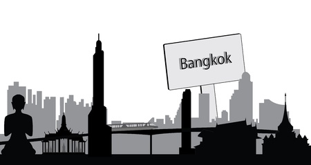 Bangkok skylineのイラスト素材