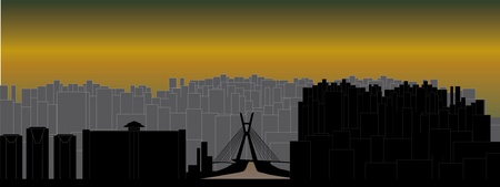 sao paulo skylineのイラスト素材
