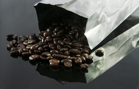 sack with coffee beansの写真素材