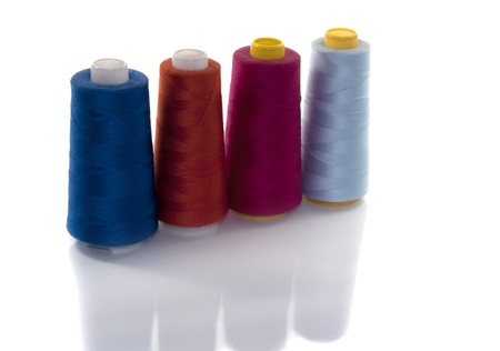 cotton in different collors for sewing machineの写真素材