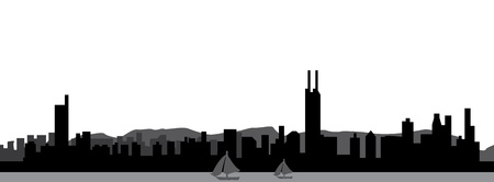 shenzhen skylineのイラスト素材