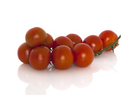 isolated fesh red cherry tomatoes の写真素材