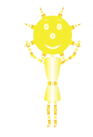 smiling sun girlのイラスト素材
