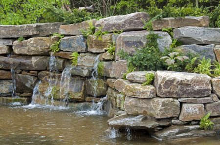waterfall on the floriade the  World Horticultural Expo in Venlo the Netherlands の写真素材