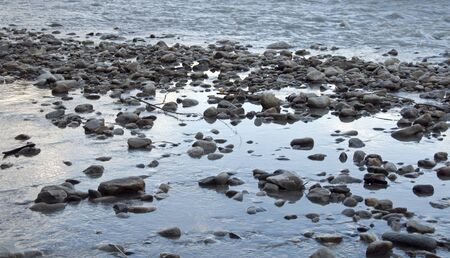 rocks and water in the Switzerland river rhone