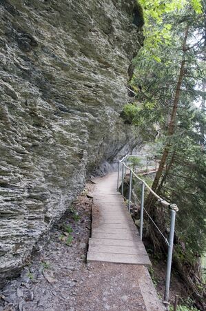crans montana hiking pathの写真素材