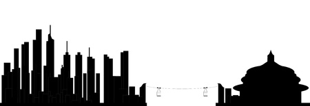 chongqing skylineのイラスト素材