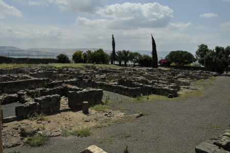 the ruins of capernaum or  capharnaumの写真素材