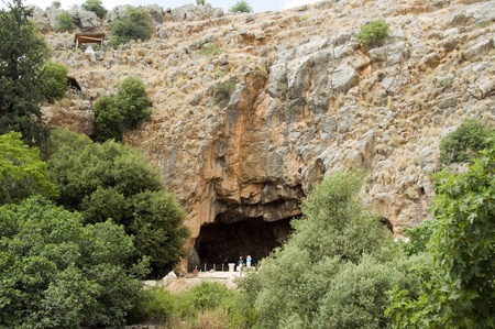 Caesarea Philippi in Israel, source of the Jordan River and worship of Panの写真素材