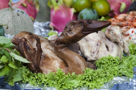 asia duck food on the street in Bangkokの写真素材