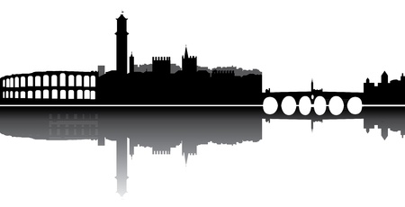 verona skylineのイラスト素材