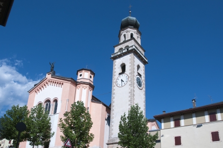 church in levico terme north Italy trentino areaの写真素材