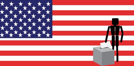 man voting in americaのイラスト素材