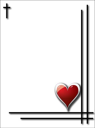 red heart condolence cardのイラスト素材