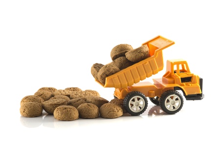 truck full of dutch pepernoten for the sinterklaas partyの写真素材
